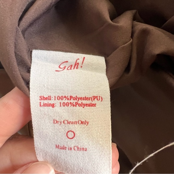 Lisa Says Gah Luisa Brown Faux Leather Pants High Rise Straight Leg XS/S - Picture 7 of 7